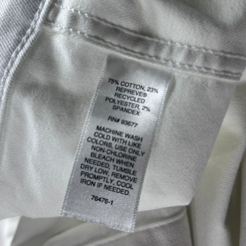 Liz Claiborne Youth Girls White Denim Jacket Polyester Blend Size Large‎ NEW